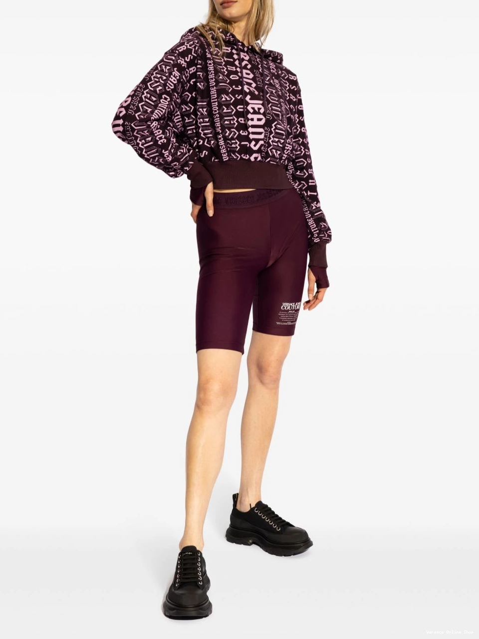 Cheap Versace pattern Women sweatshirt Jeans logo hoodie Couture 0802